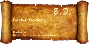 Barna Dormán névjegykártya